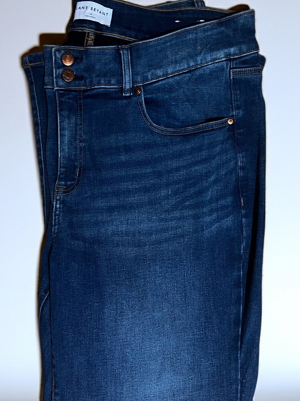 Lane Bryant Women’s Slim Straight Jeans in Dark Blue Wash